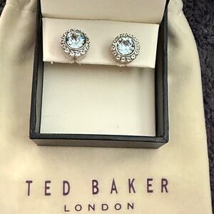 Ted Baker Crystal Silver Earrings nwot